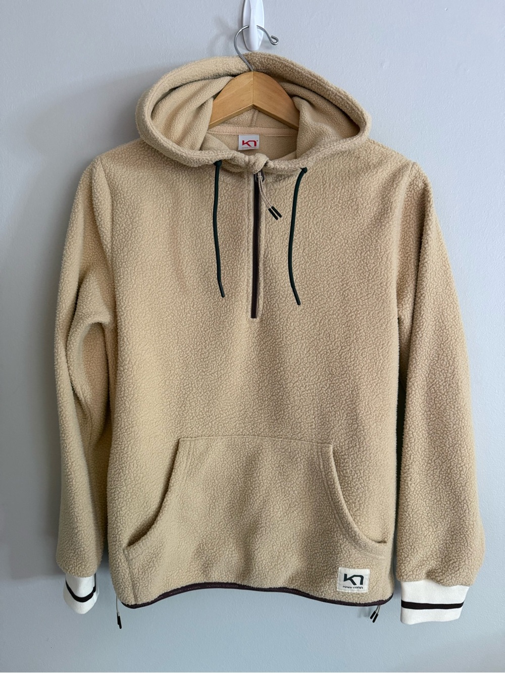 Kari Traa Women’s M Sweatshirt Beige Sherpa Half-Zip Hoodie